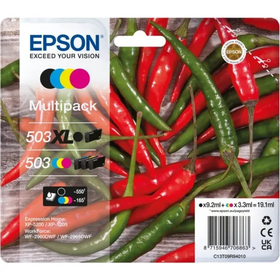 Epson 503XL/503 Multipack Sort/Cyan/Magenta/Gul