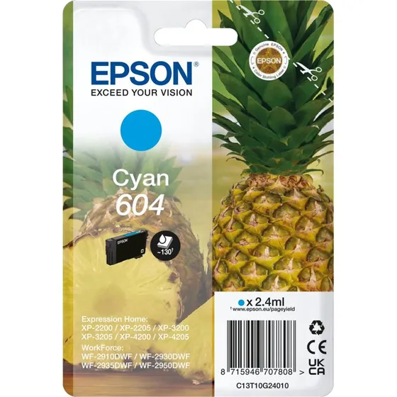 Epson 604 Cyan 2,4 ml Original Blækpatron