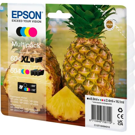 Epson 604XL 4-pak Sort, Gul, Cyan, Magenta - Original