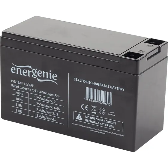 Gembird BAT-12V7AH UPS-batteri 12V 7Ah
