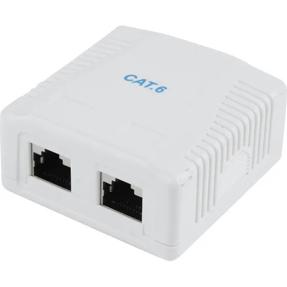 Cablexpert Hvid CAT6 FTP 2-port Overflademonteringsboks