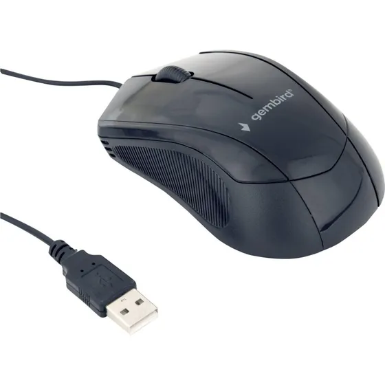 Gembird MUS-3B-02 Optisk Mus, 1000 DPI, USB-A, Sort