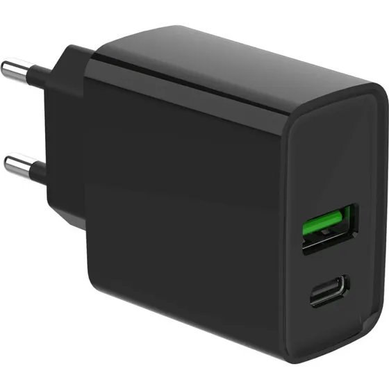 Gembird 20W USB-A & USB-C Adapter, sort