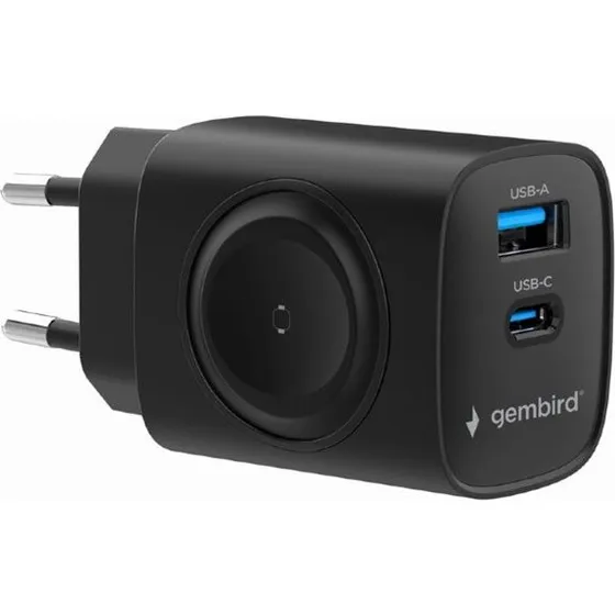 Gembird 22W 2-in-1 USB-A/C Adapter - Sort