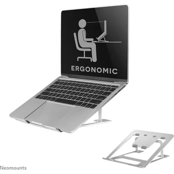 Neomounts NSLS085SILVER Foldbar Laptop Stander, Sølv, 10-17"