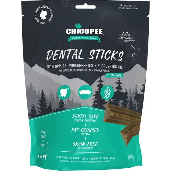 Chicopee Dental Sticks 300 g – Veganske, lavt fedt
