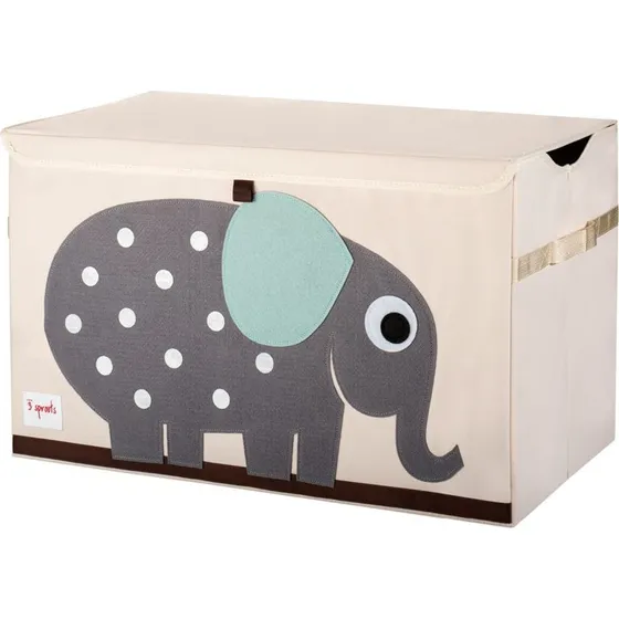 3 Sprouts Elefant Opbevaringskasse med Låg, 38x61x37 cm