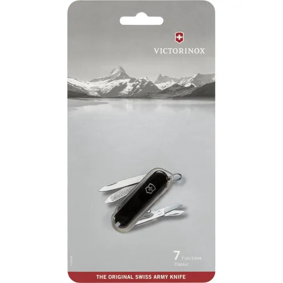 Victorinox Classic SD G Sort – Kompakt lommekniv med 7 funktioner