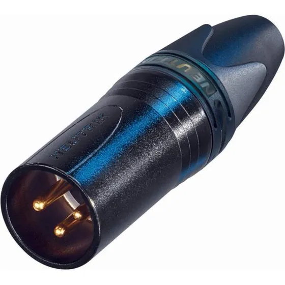 Neutrik XX Series 3-pols XLR-han med sort metalhus og guldkontakter