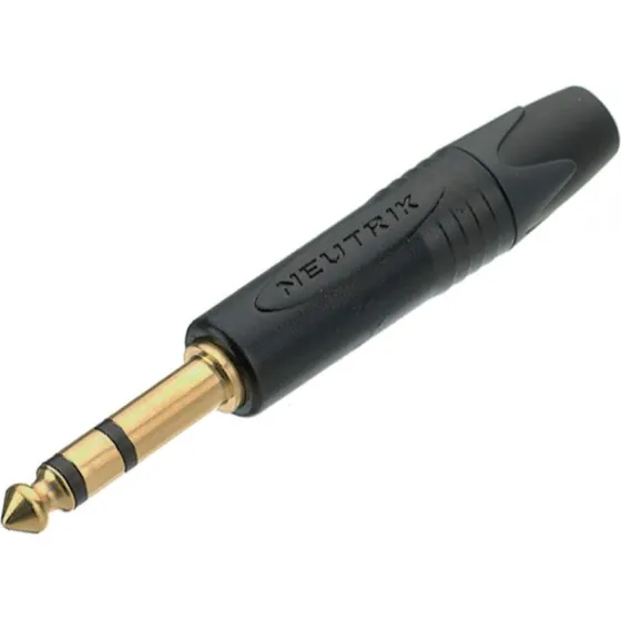 Neutrik 3-benet 1/4" jackstik, guldkontakter, sort