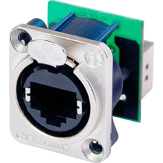 Neutrik RJ45 stik til indbygning (Sølv)