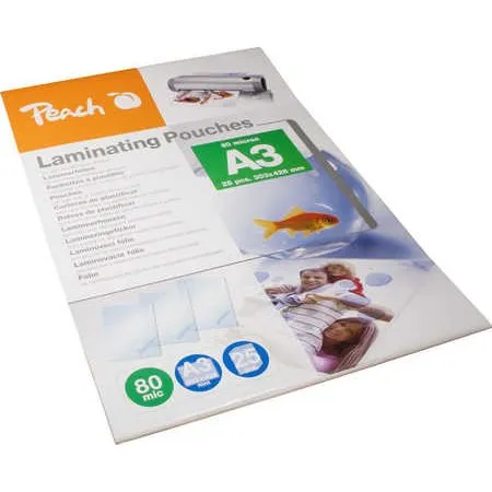 Peach A3 Lamineringsposer 25 stk, blank, 297 x 420 mm