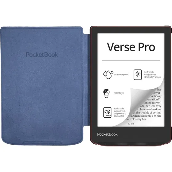 PocketBook Blå Hvid Flower Print Cover for Verse/Verse Pro