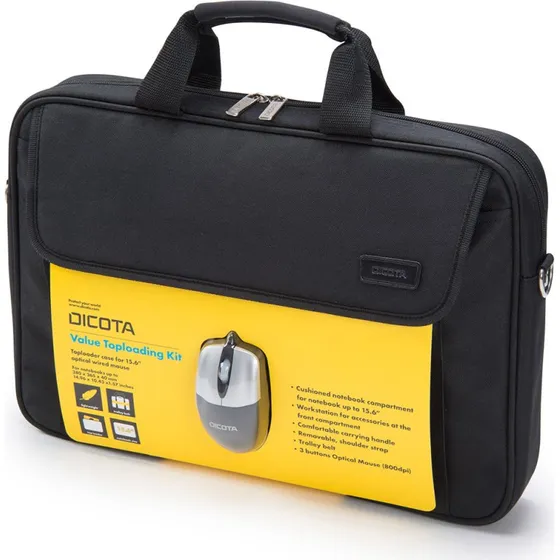 Dicota Value Toploading Computertaske 15,6" Sort