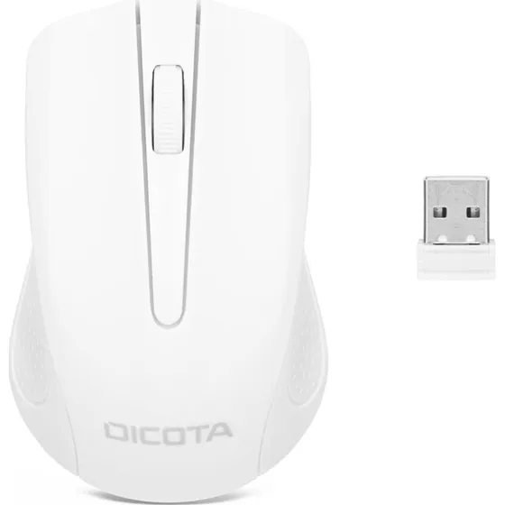 Dicota Comfort Trådløs Mus Hvid, 3 Knapper, 2.4 GHz