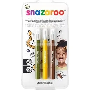 Snazaroo Sminkefarve Penselmaling 3 stk Grøn/Gul/Brunt