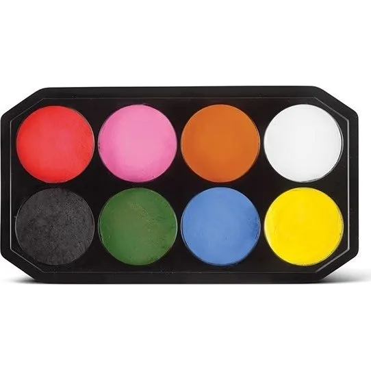 Snazaroo Jumbo Sminkefarve Palette 8x18ml Assorteret Farver