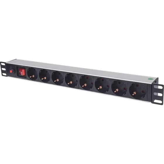 Intellinet 19" 1U Stikdåse 8x Schuko med 3m Ledning