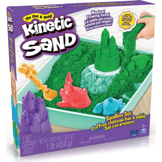 Kinetic Sand Sandbox Set Grøn 454g