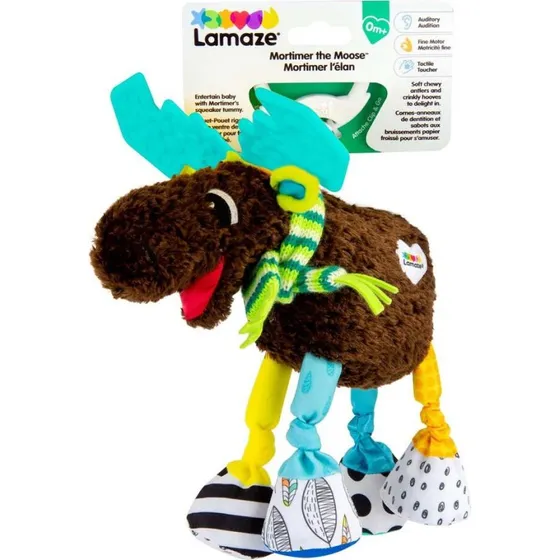 Lamaze Mortimer The Moose - Aktivitetslegetøj med teksturer og lyde