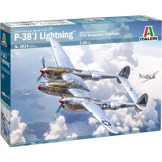 Italeri P-38J Lightning Modelfly Byggesæt 1:48