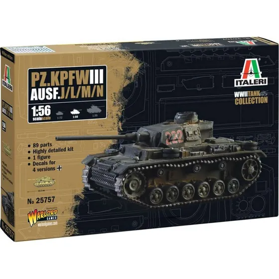 Italeri Pz.kpfw. III Ausf. J/L/M/N 1:56 Byggesæt