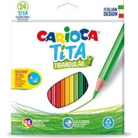 Carioca Tita Farveblyanter 3mm Trekantet 24 Farver