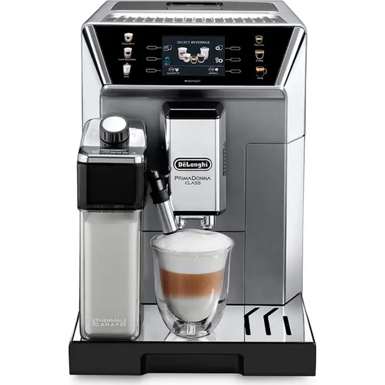 De'Longhi PrimaDonna Class ECAM 550.85.MS Fuldautomatisk Espressomaskine, Metal/Sort