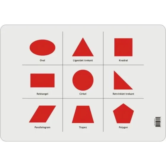 Læringsunderlag Geometriske figurer 42x30 cm (6-8 år)