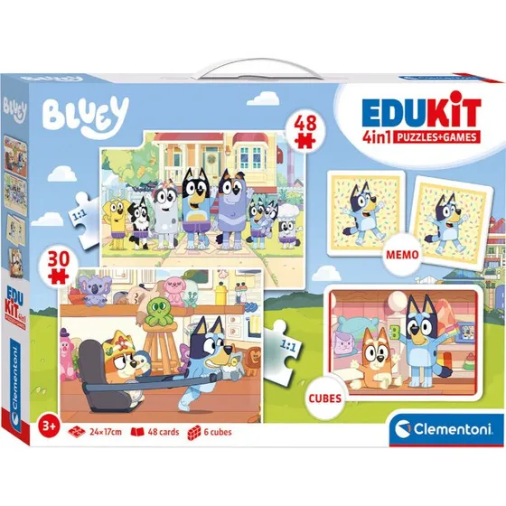 Clementoni Bluey Edukit 4-i-1 Puslespil, 3+ år, 48/30 brikker