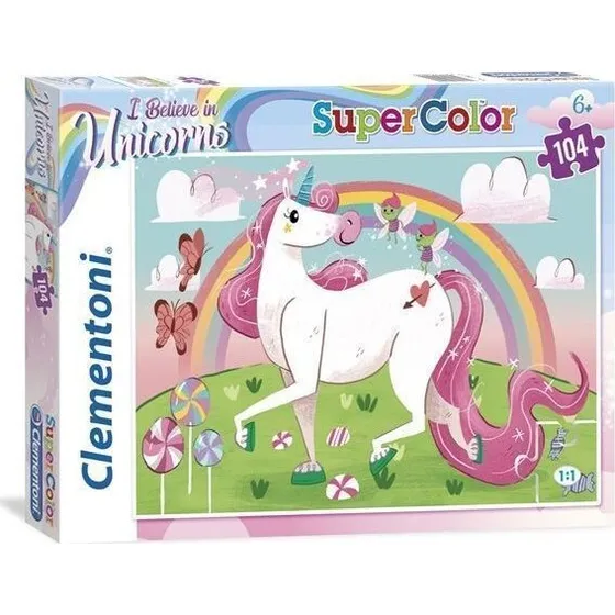 Clementoni I Believe In Unicorns Puslespil 104 Brikker