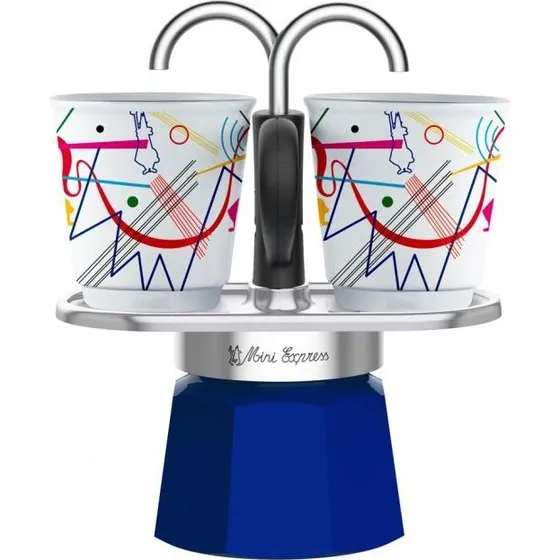 Bialetti Mini Express Kandinsky 90 ml, Blå/Sølv
