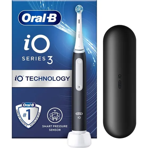 Oral-B iO3 Sort Eltandborste + Rejsefodral