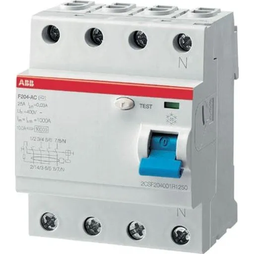 ABB F204A-63/0,3 4-pols PFI-fejlstrømsafbryder 63A 300mA