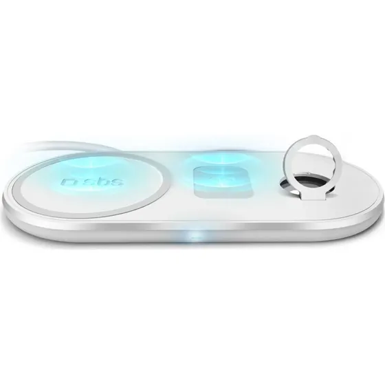 SBS TEWIRE20WMULTI 3-i-1 Trådløs Opladningsstation 10W Hvid