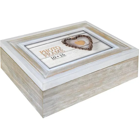 ZEP EZ555 Opbevaringsboks Hvid Træ 20x15x6,5 cm