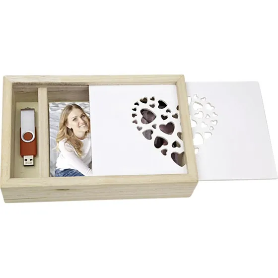 ZEP Love Box USB-A Træ/Hvid 13x18 cm