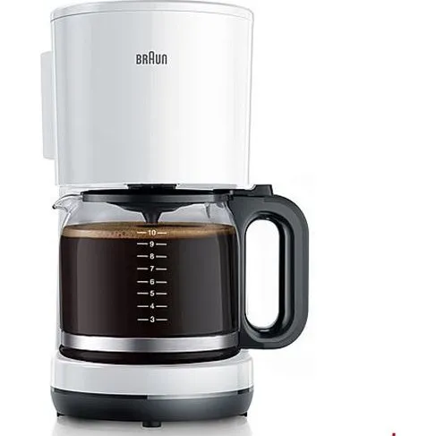 Braun KF1100WH Kaffemaskine, Hvid, 10 kopper