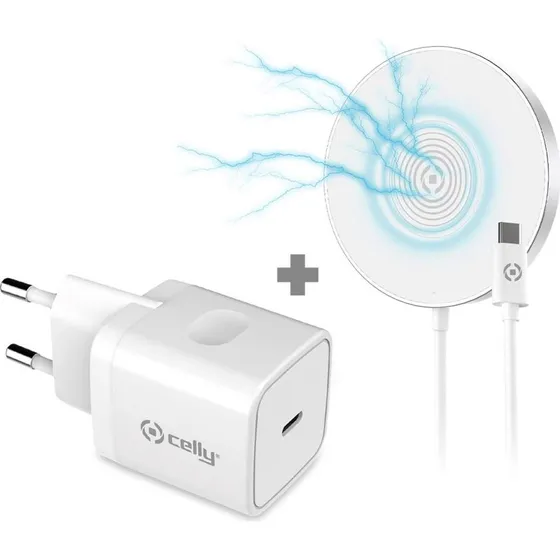 MagChargeKit Magnettrådsoplader + 20W PD, Hvid