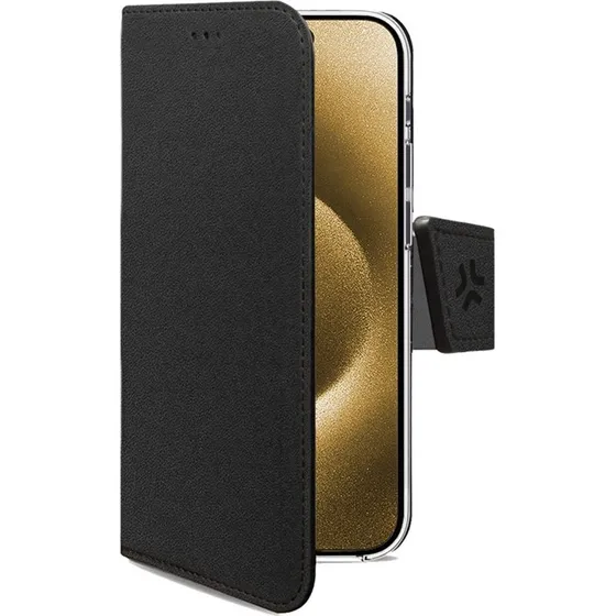 Celly Wally Wallet Cover til iPhone 17 Air – Sort, Øko-læder