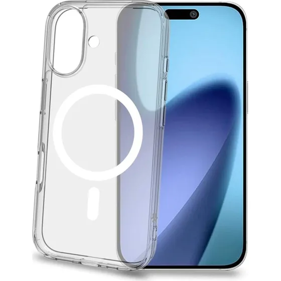 Celly Gelskinmag TPU Cover, MagSafe-kompatibelt, Transparent til iPhone 17