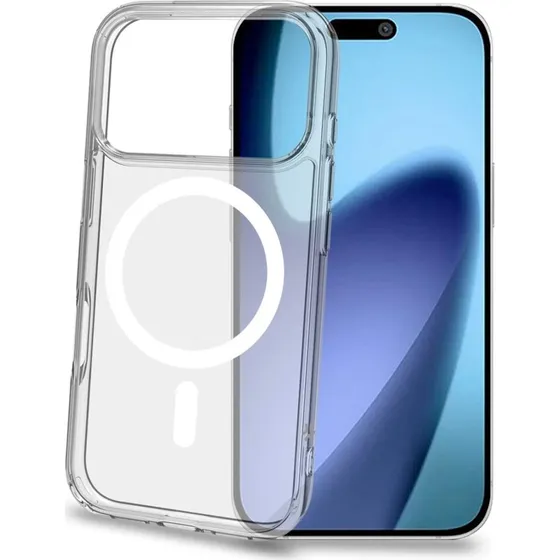 Celly Gelskinmag TPU Cover, MagSafe-kompatibelt iPhone 17 Pro, Transparent