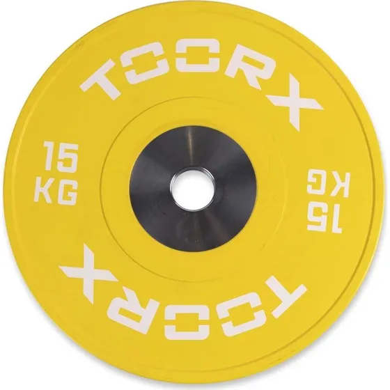 Toorx Competition Bumperplate 15 kg, Livligt Gul