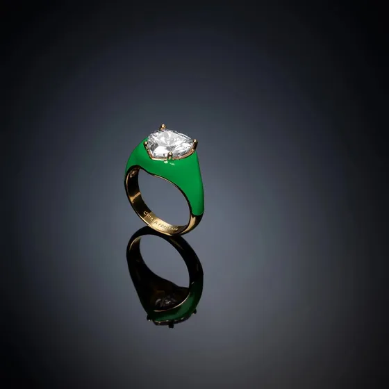 Chiara Ferragni Love Parade Ring Grøn, Str. 54