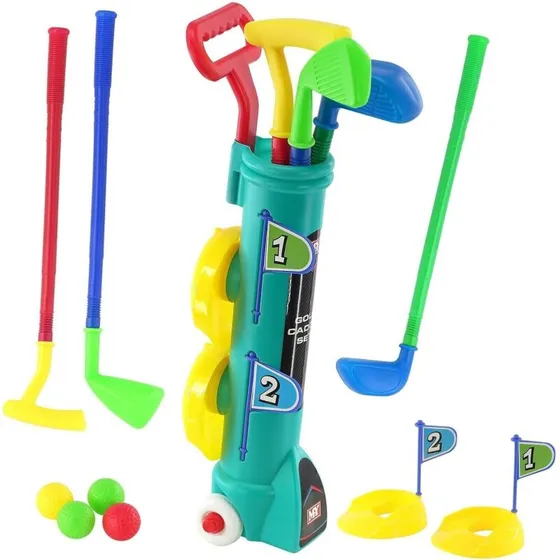 Golf-sæt i taske til junior – 3 køller, 4 bolde, 2 flag