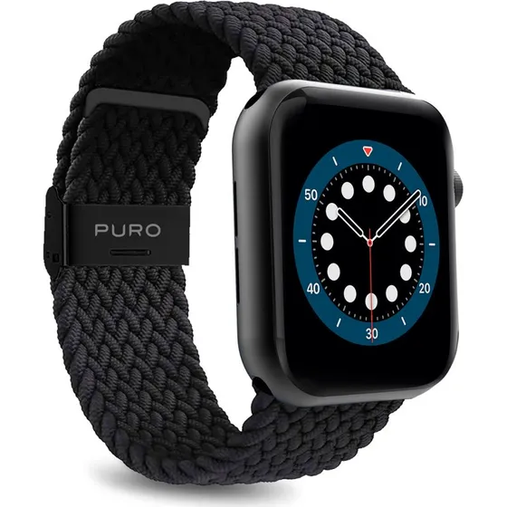 Puro Loop Nylonrem til Apple Watch 42/44/45/49 mm – Sort