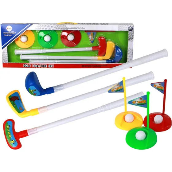 MiniGolf 12-dels minigolfset til børn (3 køller, 3 bolde)