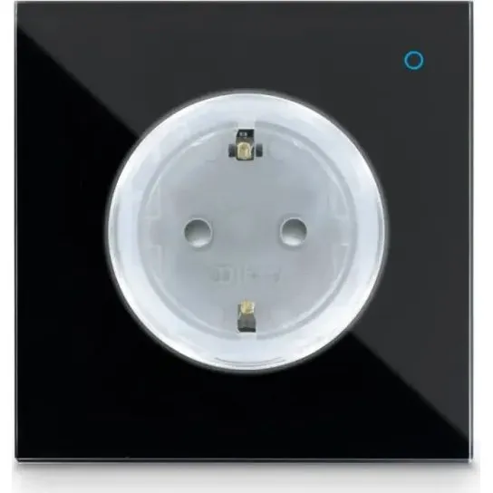 Iotty Smart Outlet Sort, trådløs styring via app og stemme