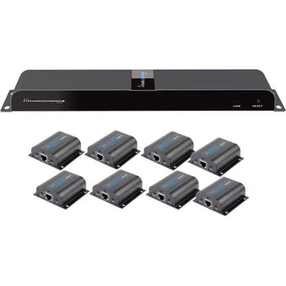 TECHly HDMI 1x8 Extender Splitter over CAT6/6a/7 50m med IR pass-back