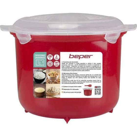 Beper C106CA Riskoger til mikroovn, 2,6L, rød
